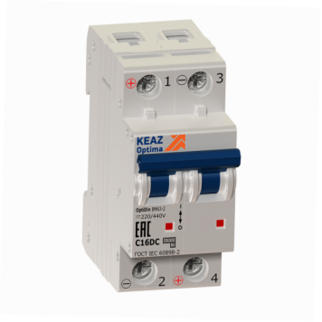 Выключатель автоматический модульный OptiDin BM63-2K2-DC-УХЛ3 (Новый)