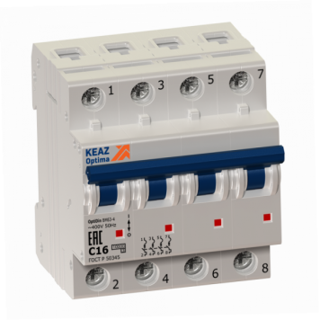 Выключатель автоматический модульный OptiDin BM63-4C16-УХЛ3 (Новый)