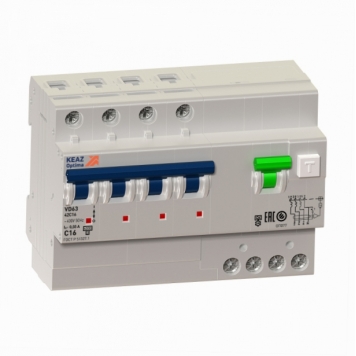 АВДТ с защитой от сверхтоков OptiDin VD63-44C40-A-УХЛ4 (4P, C40, 300mA)