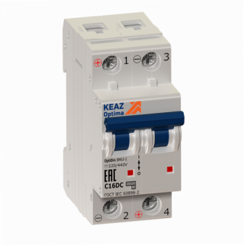 Выключатель автоматический модульный OptiDin BM63-2L4-DC-УХЛ3 (Новый)