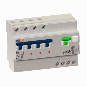 АВДТ с защитой от сверхтоков OptiDin VD63-42C25-A-УХЛ4 (4P, C25, 30mA)