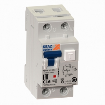 АВДТ с защитой от сверхтоков OptiDin D63-24C25-A-УХЛ4 (2P, C25, 300mA)