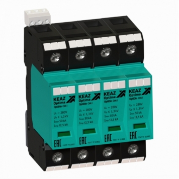 Ограничитель импульсных перенапряжений (УЗИП) OptiDin OM-I-4-280/12,5/R