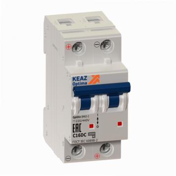 Выключатель автоматический модульный OptiDin BM63-2L8-DC-УХЛ3-РЕГ