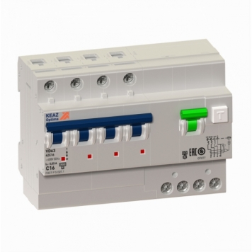 АВДТ с защитой от сверхтоков OptiDin VD63-44C50-A-УХЛ4 (4P, C50, 300mA)