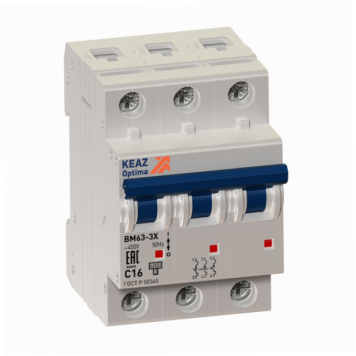 Выключатель автоматический модульный OptiDin BM63-3Z8-ОМ4-РЕГ