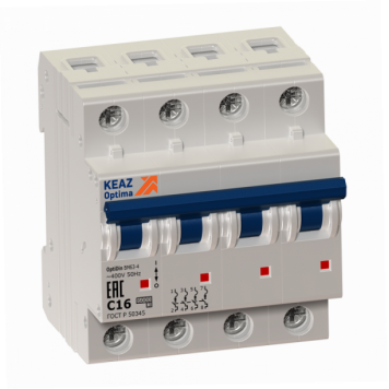 Выключатель автоматический модульный OptiDin BM63-4NB4-УХЛ3-РЕГ