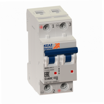 Выключатель автоматический модульный OptiDin BM63-2C3-DC-УХЛ3 (Новый)