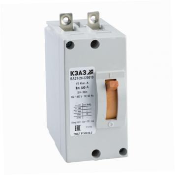 Выключатель автоматический ВА21-29-220010-0,6А-12Iн-400AC-З/П-У3-КЭАЗ