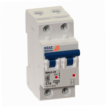 Выключатель автоматический модульный OptiDin BM63-2L20-10-УХЛ3