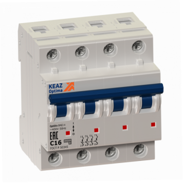 Выключатель автоматический модульный OptiDin BM63-4D4-УХЛ3-РЕГ