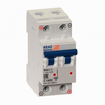 Выключатель автоматический модульный OptiDin BM63-2L1-DC-ОМ4-РЕГ