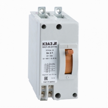 Выключатель автоматический ВА21-29-221110-1,6А-3Iн-440DC-У3-КЭАЗ