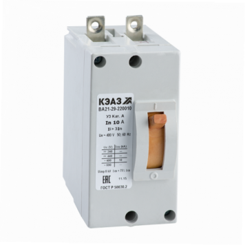 Выключатель автоматический ВА21-29-220010-2,5А-12Iн-400AC-З/П-У3-КЭАЗ