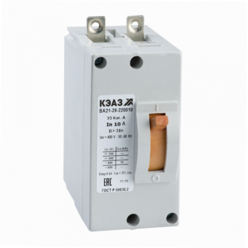 Выключатель автоматический ВА21-29-220010-0,6А-3Iн-400AC-У3-АЭС-КЭАЗ