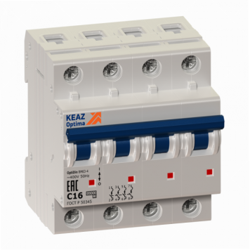 Выключатель автоматический модульный OptiDin BM63-4C4-УХЛ3-РЕГ