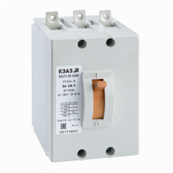Выключатель автоматический ВА21-29В-340010-10А-4Iн-690AC-У3-КЭАЗ