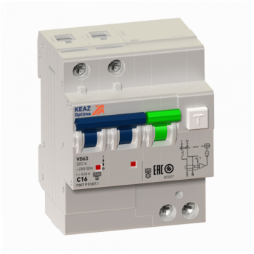 АВДТ с защитой от сверхтоков OptiDin VD63-22C50-A-УХЛ4 (2P, C50, 30mA)