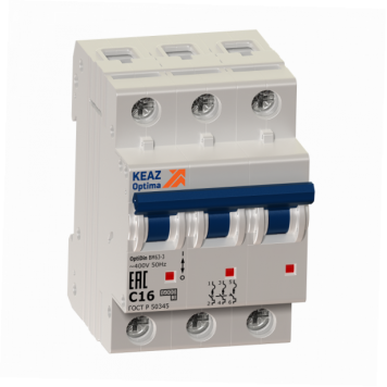 Выключатель автоматический модульный OptiDin BM63-3Z3-УХЛ3-РЕГ