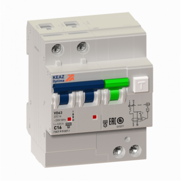 АВДТ с защитой от сверхтоков OptiDin VD63-23C32-A-УХЛ4 (2P, C32, 100mA)