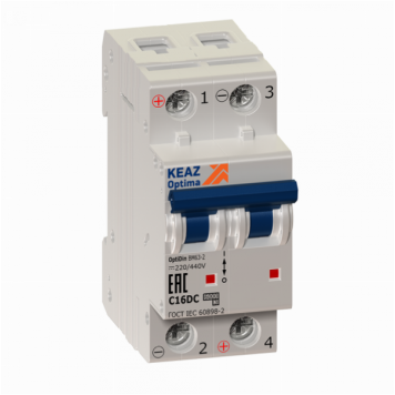 Выключатель автоматический модульный OptiDin BM63-2K3-DC-УХЛ3 (Новый)