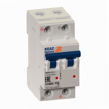 Выключатель автоматический модульный OptiDin BM63-2B8-DC-УХЛ3-РЕГ