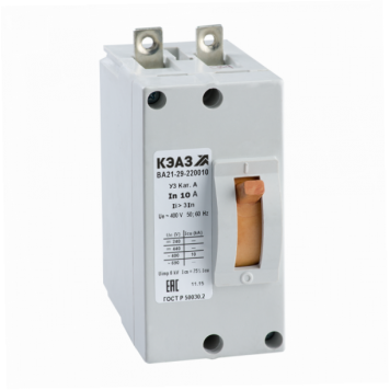 Выключатель автоматический ВА21-29-220010-0,6А-1,5Iн-400AC-У3-КЭАЗ