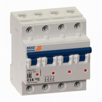 Выключатель автоматический модульный OptiDin BM63-4D1-УХЛ3-РЕГ