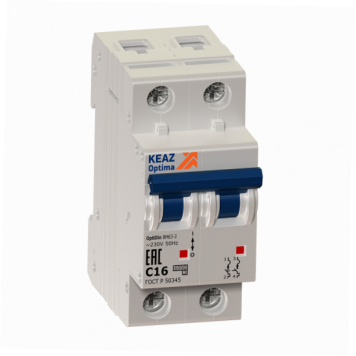 Выключатель автоматический модульный OptiDin BM63-2ND16-УХЛ3-РЕГ