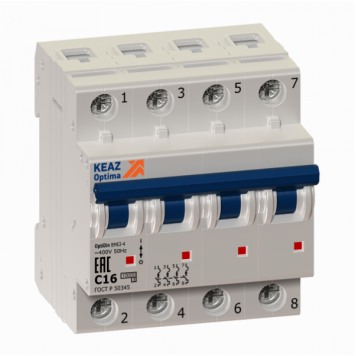 Выключатель автоматический модульный OptiDin BM63-4D8-10-УХЛ3