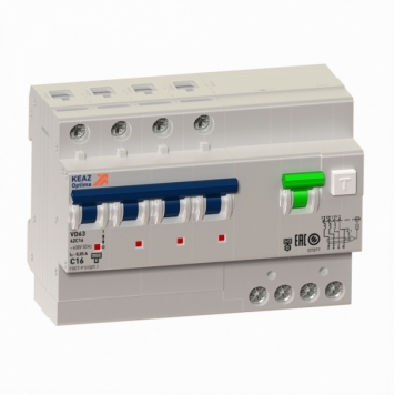 АВДТ с защитой от сверхтоков OptiDin VD63-43C32-A-УХЛ4 (4P, C32, 100mA)