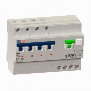 АВДТ с защитой от сверхтоков OptiDin VD63-42C6-A-УХЛ4 (4P, C6, 30mA)