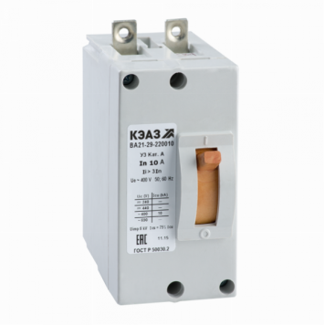 Выключатель автоматический ВА21-29-220010-1,6А-3Iн-440DC-У3-КЭАЗ