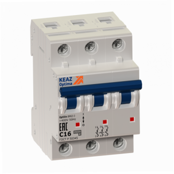 Выключатель автоматический модульный OptiDin BM63-3K6-УХЛ3-РЕГ