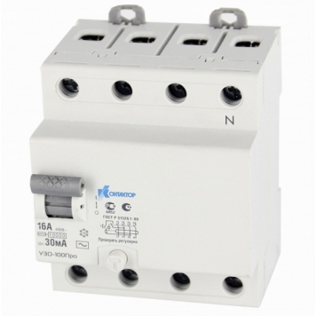 УЗО-100Про, 4P, 63A, Idn-100mA, тип AC