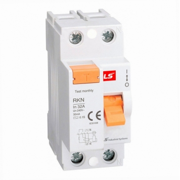 Устройство защитного отключения (RCCB) LS Electric серии RKN, 1P+N, 25A 100mA, тип AC