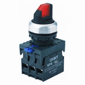Переключатель подсвет. NP8-20XD/213, 2 полож. фикс., красн., AC110-230В(LED), 2НО, IP65 (R)