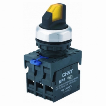 Переключатель подсвет. NP8-01XD/215, 2 полож. фикс., желт., AC110-230В(LED), 1НЗ, IP65 (R)