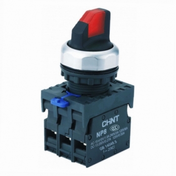 Переключатель подсвет. NP8-02XD/313, 3 полож. фикс., красн., AC110-230В(LED), 2НЗ, IP65 (R)