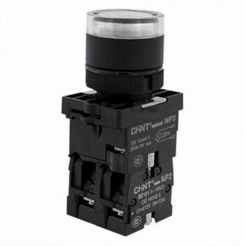 Кнопка управления NP2-EW3165 1НО+1НЗ белая AC/DC230В(LED), IP40 (R)