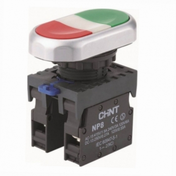 Двойная кнопка NP8-11S 1НО+1НЗ IP65 (R)(CHINT)