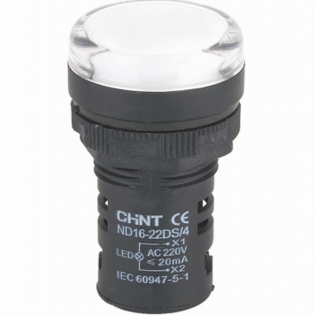 Индикатор ND16-22DS/4 белый АС220В (R)