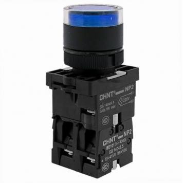 Кнопка управления NP2-EW3665 1НО+1НЗ синяя AC/DC230В(LED), IP40 (R)