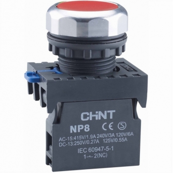 Кнопка управления NP8-01BND 1НЗ красная AC/DC24В(LED) IP65 (R)