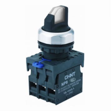 Переключатель подсвет. NP8-01XD/211, 2 полож. фикс., белый, AC110-230В(LED), 1НЗ, IP65 (R)