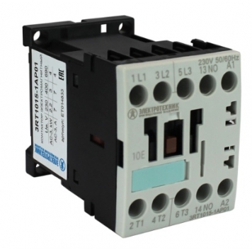 3RT1015-1AP01, 3-пол., 7А, AC-3, 3кВт/400V, 1НО, 230V АС, 50/60Гц, типоразмер S00, винтовые клеммы, IP20, контактор электромагнитный (ЭТ)
