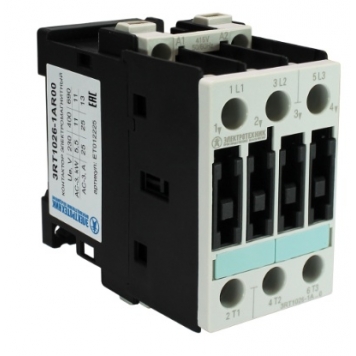 3RT1026-1AR00, 3-пол., 25A, AC-3, 11кВт/400V, 415V AC, 50Гц, типоразмер S0, винтовые клеммы, IP20, контактор электромагнитный (ЭТ)