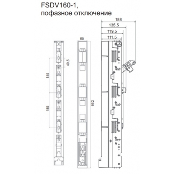Предохранитель-выключатель-разъединитель 160А с пофазным отключением, FSDV160-1 -1