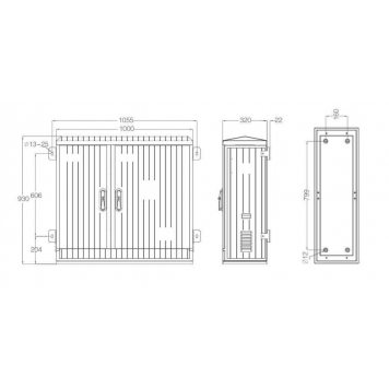 Корпус электрического шкафа из стеклонаполненного полиэстера 930.1000.320 (ВхШхГ) IP54-1