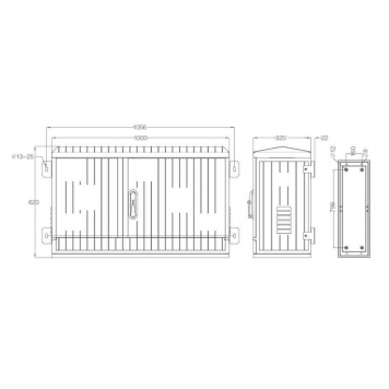 Корпус электрического шкафа из стеклонаполненного полиэстера 620.1000.320 (ВхШхГ) IP54-1